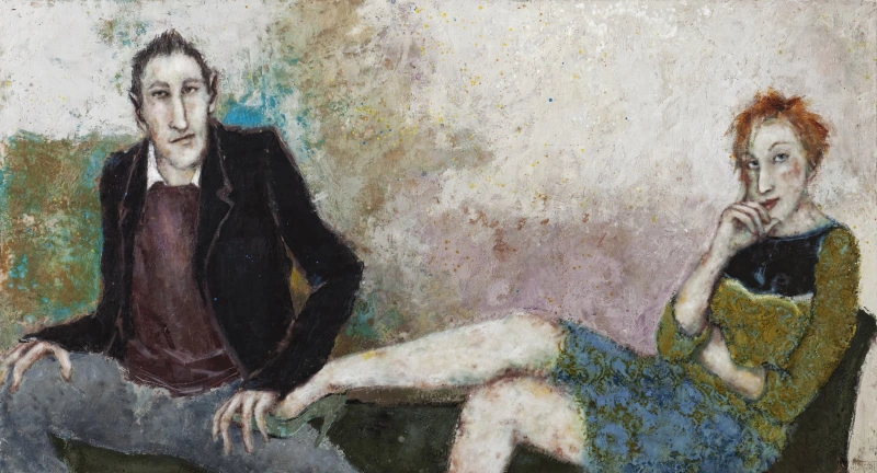Rukedikuh - Esther mit Schuh, 95x175, 2011, Privatbesitz