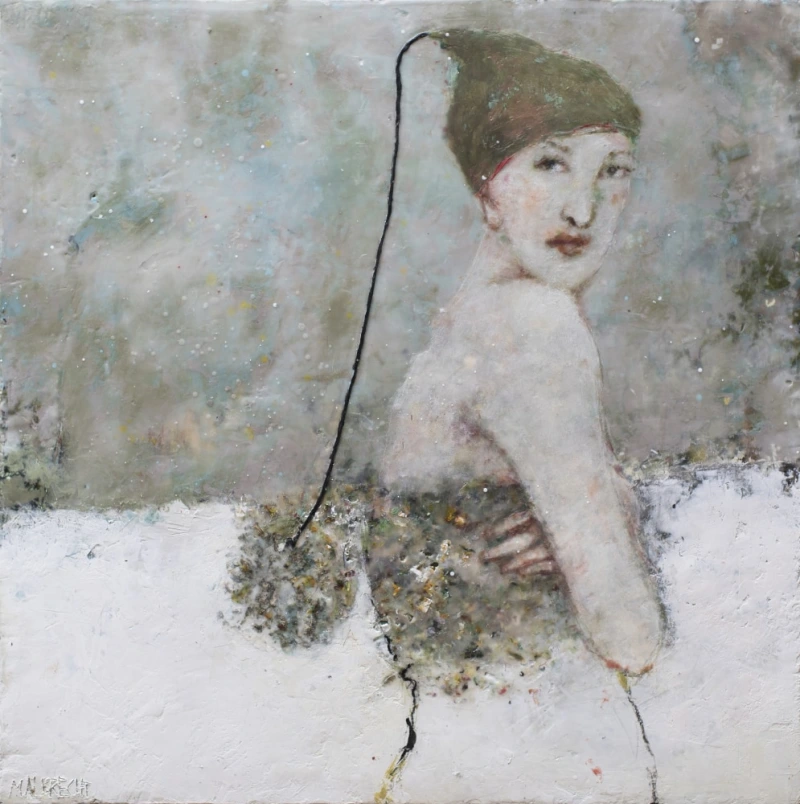 Berta baumelt, 80 x 80 cm, 2016, Privatbesitz
