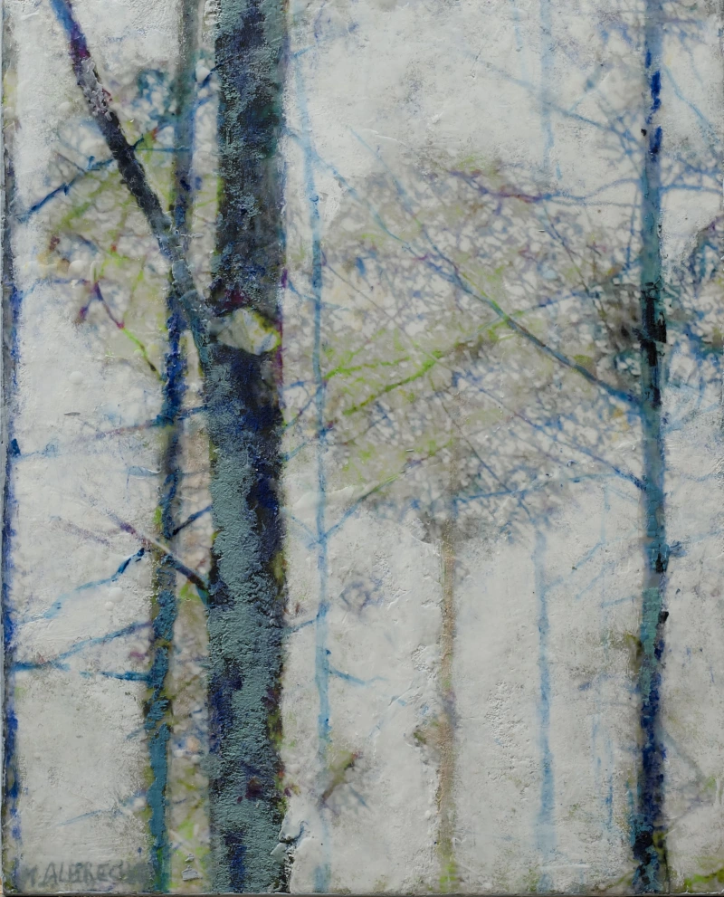 Bollenbäumchen im Blaustammwald, 60 x 48 cm, 2025, Privatbesitz