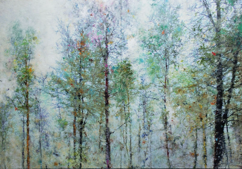 Walden 155, Diptychon 155 x 250 cm, 2023, Privatbesitz
